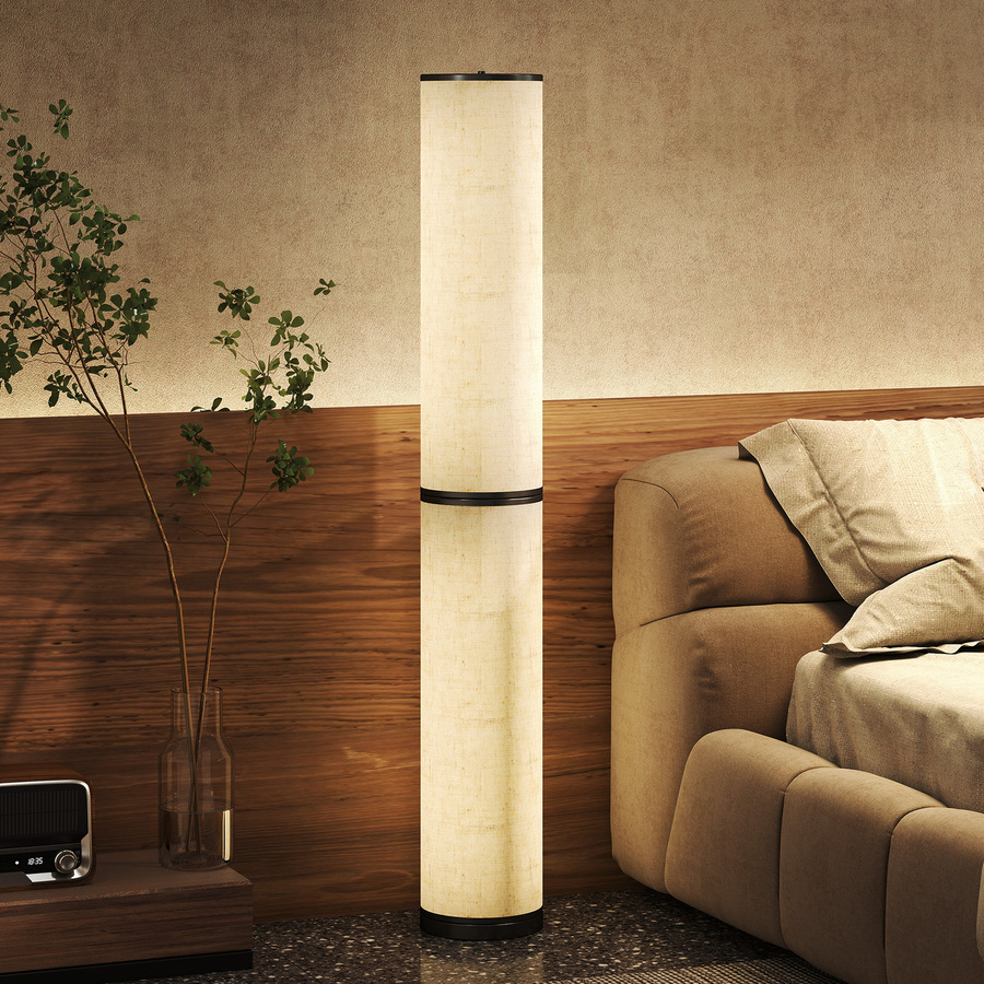 HOMCOM Moderne Stehleuchte in Beige mit dimmbarer Farbtemperatur, Fernbedienung und Timer für Wohnzimmer, Schlafzimmer oder Büro - Bild 2