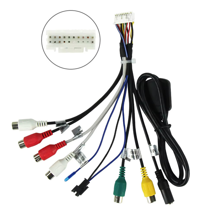 MEKEDE 20 Pin RCA Audio Video Kabel Adapter für Android Auto Radio mit WIFI und 4G SIM Unterstützung, Multicolour - Bild 2