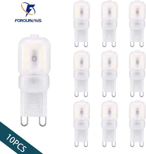 10 Stück G9 LED-Glühbirnen von foroureyes in Warmweiß, 3 W oder 5 W SMD2835, ersetzt 30 W Halogenlampen - Bild 1