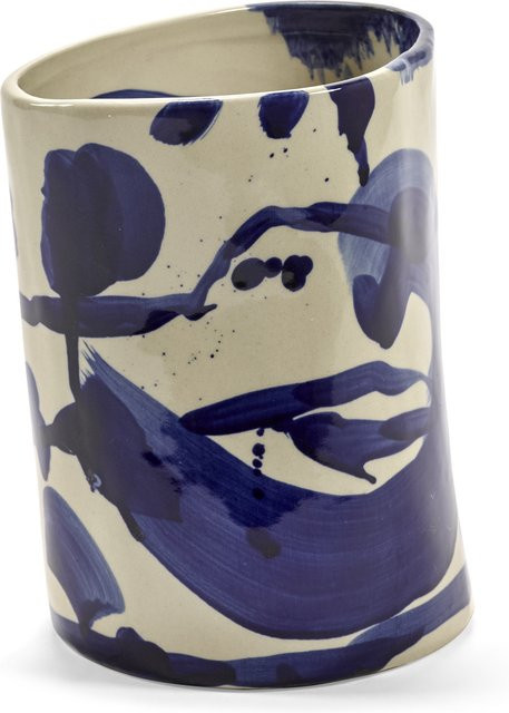 Serax Sophia Vase aus Steinzeug in Blau mit organischen Silhouetten für Schnittblumen - Bild 1