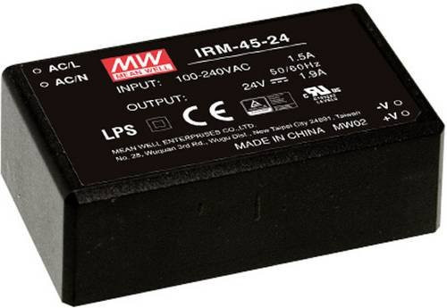 MEAN WELL IRM-45-12 AC/DC-Printnetzteil 45.6 W Schwarz - Bild 1