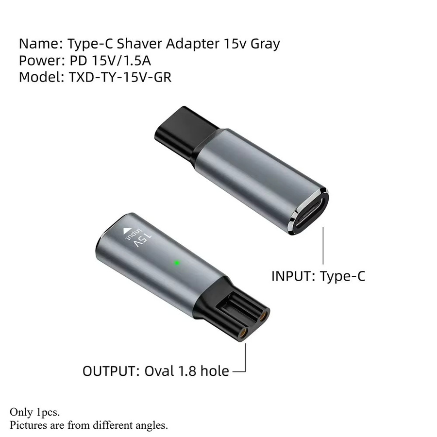 Philips USB-C Ladeadapter 15V für Elektrische Bartschneider der Norelco HQ8505 7000 5000 3000 9000 Serie in Grau - Bild 6
