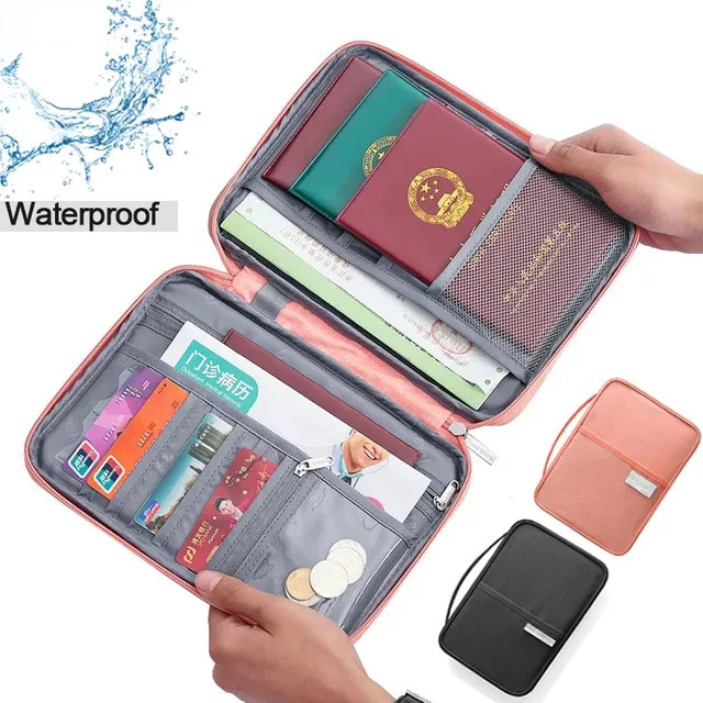 CEXIKA Reise-Dokumentenorganizer für Frauen, wasserdichte Reisepass-Abdeckung und Tasche für Familien-Dokumente, Rosa - Bild 1