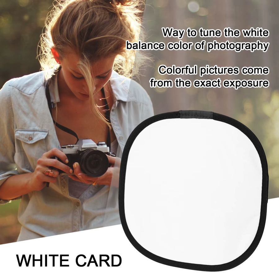 Tragbarer Fotografie Reflektor mit Grau- und Weiß-Balance Karte für den Weißabgleich, Durchmesser: 30 cm - Bild 5