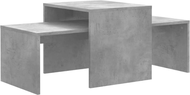 vidaXL Couchtisch-Set aus Holzwerkstoff in Grau mit verschachtelten Tischplatten, B/T/H: 100 x 48 x 40 cm - Bild 1