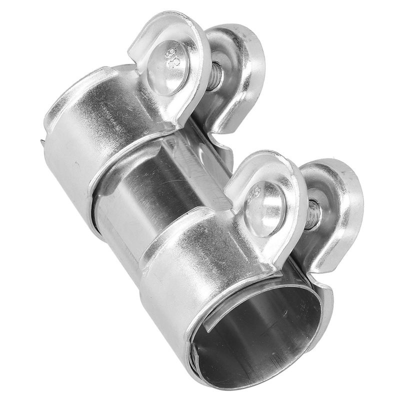 Igeteck Auspuffrohrverbinder mit Doppelklemmenhülse aus Edelstahl, Farbe: Silber, Länge: 9,4 cm - Bild 3