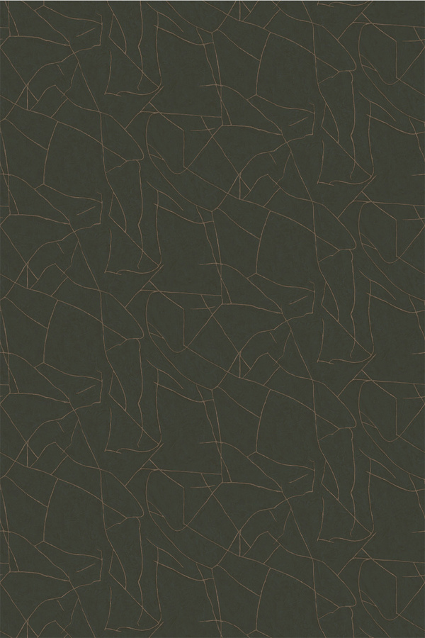 Élitis Tapete Kintsugi VP 1004 67 Vinyl in Gold Silber Grün mit abstraktem Design - Bild 1