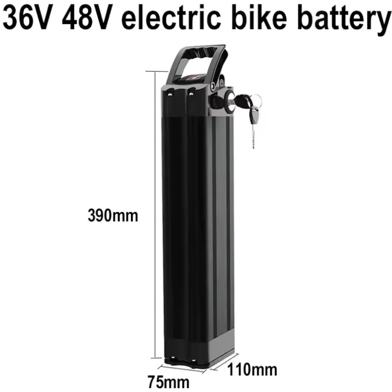 Bafang Fahrrad-Akku für Falträder mit integriertem BMS und 2A-Ladegerät, kompatibel mit Silverfish 250W-1000W Motorkits, Farben: Silber und Schwarz - Bild 2