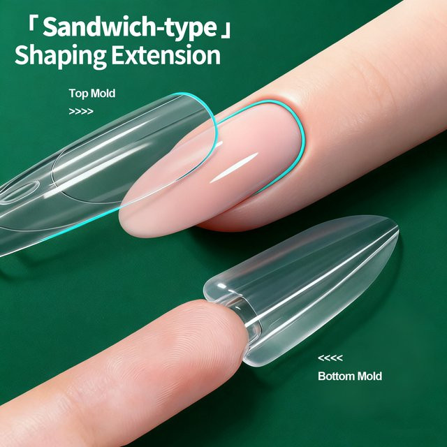Nailpop Sandwich-Nagel, 240 Stück, transparent, glänzend - Bild 1