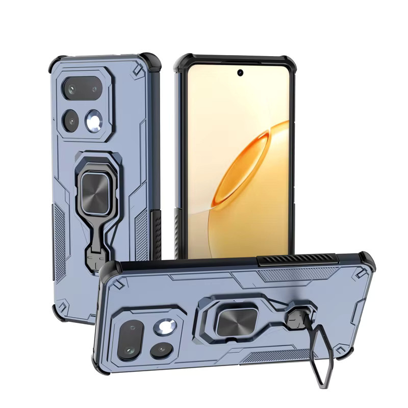 Robuste und stoßfeste Schutzhülle für Realme 16 Pro Plus und Realme 16 Pro mit Ringhalterung in Grau - Bild 4
