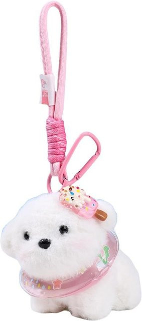 Linyi toy Schlüsselanhänger, Plüsch, Otter, Panda, Welpe, Fischform, weiß - Bild 1