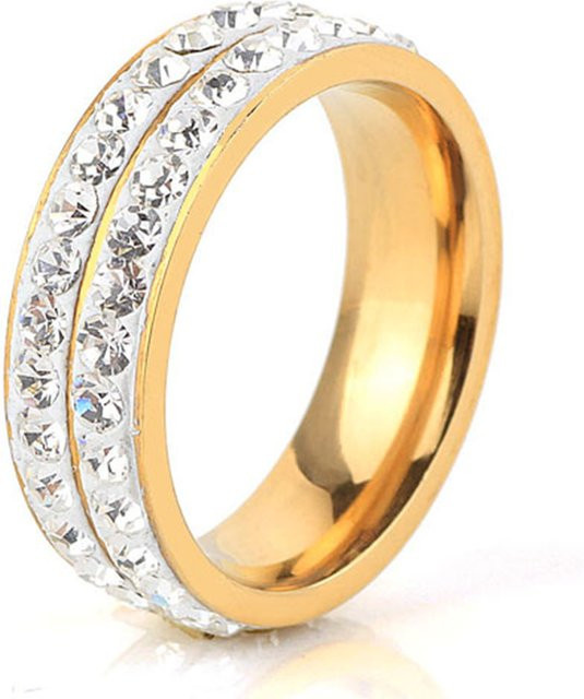 VQYSKO Ring, Titanstahl, Keramik-Intarsien, Diamant, Damen - Bild 1
