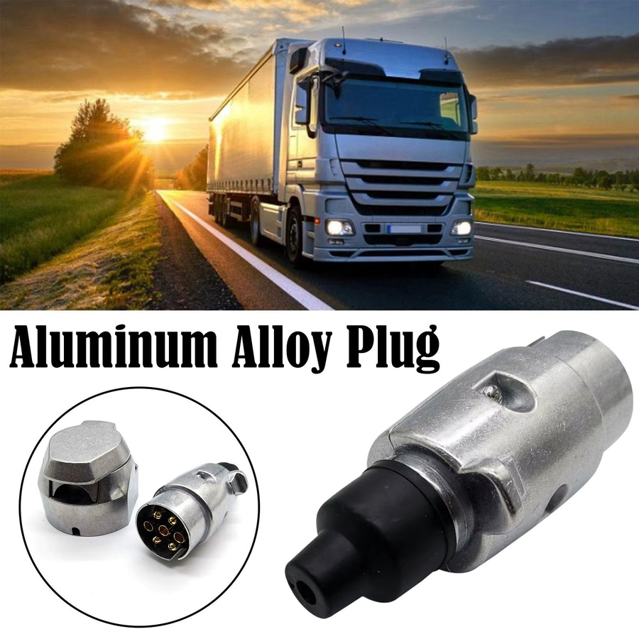 7-poliger LKW-Anhängerstecker aus Aluminiumlegierung für 12V-Elektrik in Silber - Bild 4