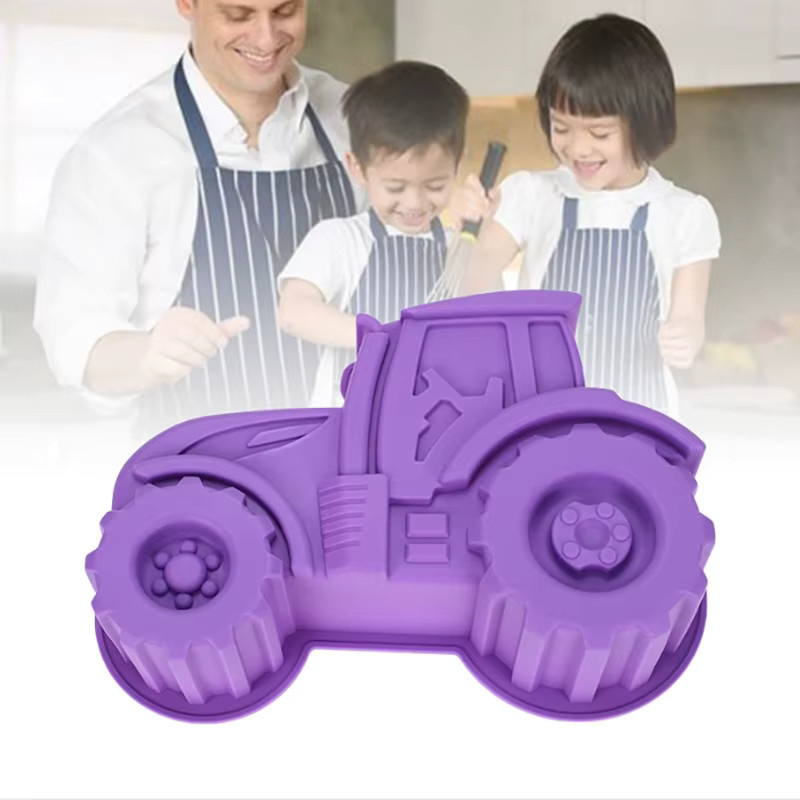 Antihaft Silikon Backform Traktor Form in Rot für Kuchen, Jello, Gelatine und Brot - Bild 3