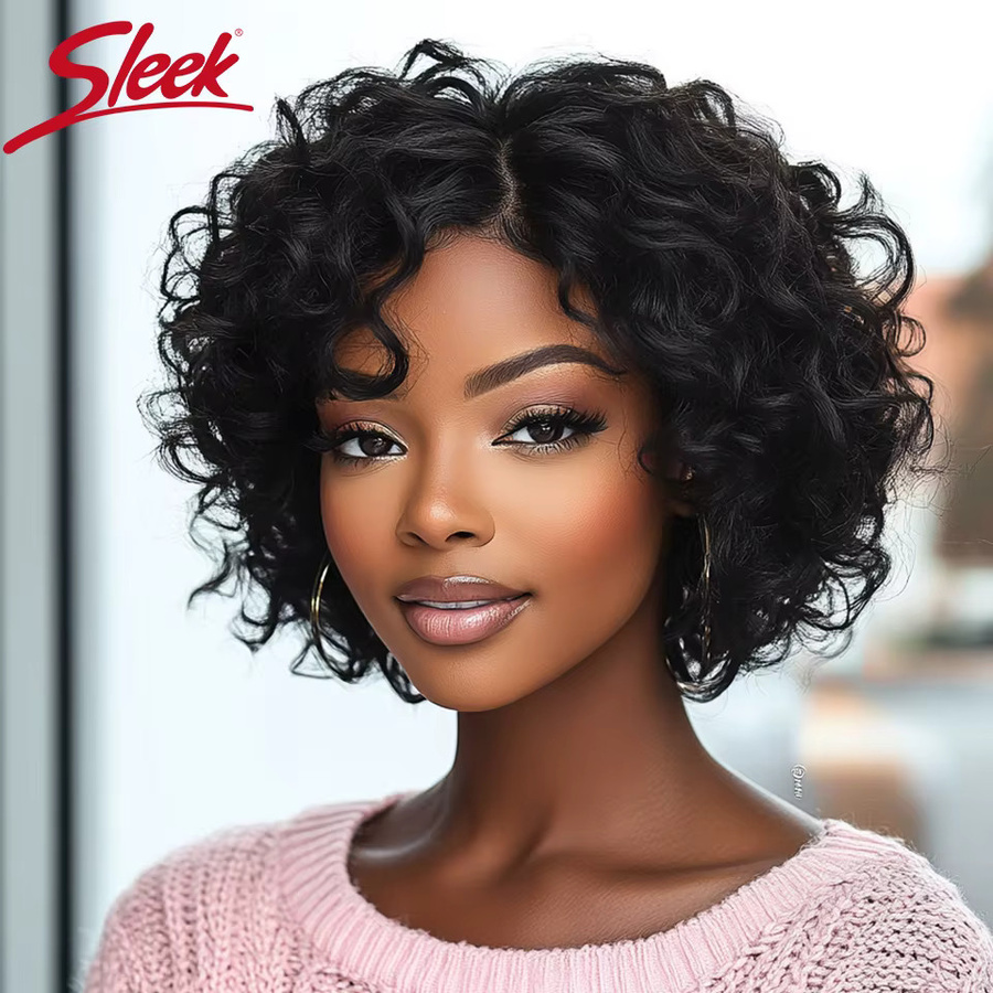 Echthaarperücke Körperwellen Pixie-Schnitt mit Babyhaar, Damen, Sleek - Bild 3