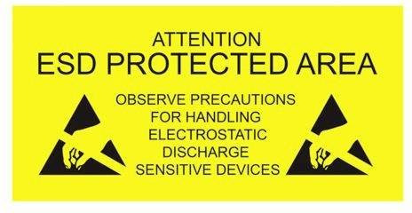 Antistat ESD-Warnschild selbstklebend Gelb Schwarz B: 30 cm, H: 15 cm - Bild 1