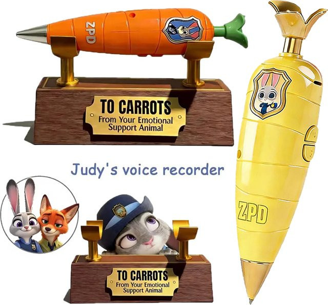 Disney Zootopia 2 3D-gedruckter Ständer & Judy's Carrot Voice Recorder, 2-in-1 - Bild 1