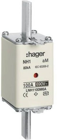 Hager NH-Sicherung LNH1100M6A 100A Set mit 3 Stück in Weiß - Bild 1