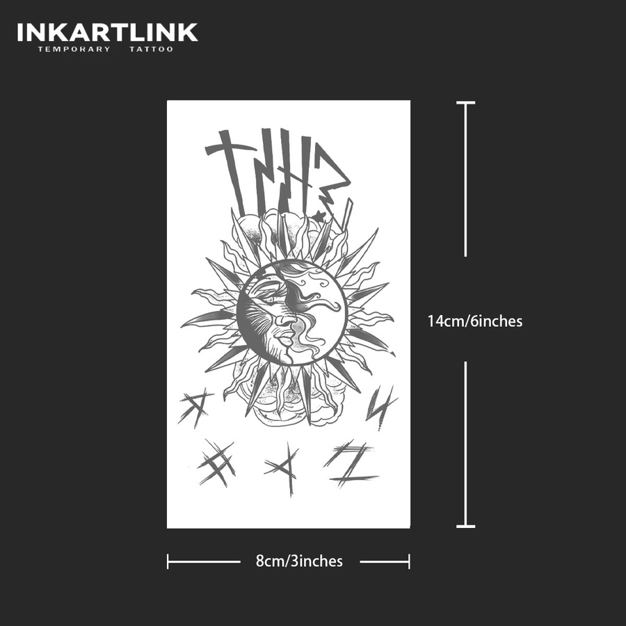 INKARTLINK Temporäres Tattoo Sonnengott, wasserfest, semi-permanent - Bild 4