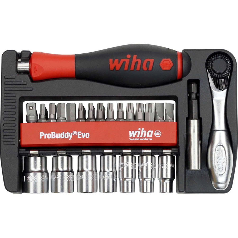 Wiha ProBuddy Evo Bit- und Steckschlüssel-Set 1/4 Zoll, 40-teilig, rot-schwarz - Bild 2