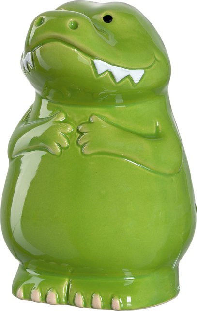 Spardose Leonardo Krokodil Bambini aus Keramik in Grün, B/T/H: 12,8 x 8,5 x 10,3 cm - Bild 1