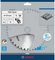 Bosch Kreissägeblatt Standard for Steel für Akkusägen, Durchmesser: 173 mm, Bohrung: 20 mm, 36 Zähne - Bild 2