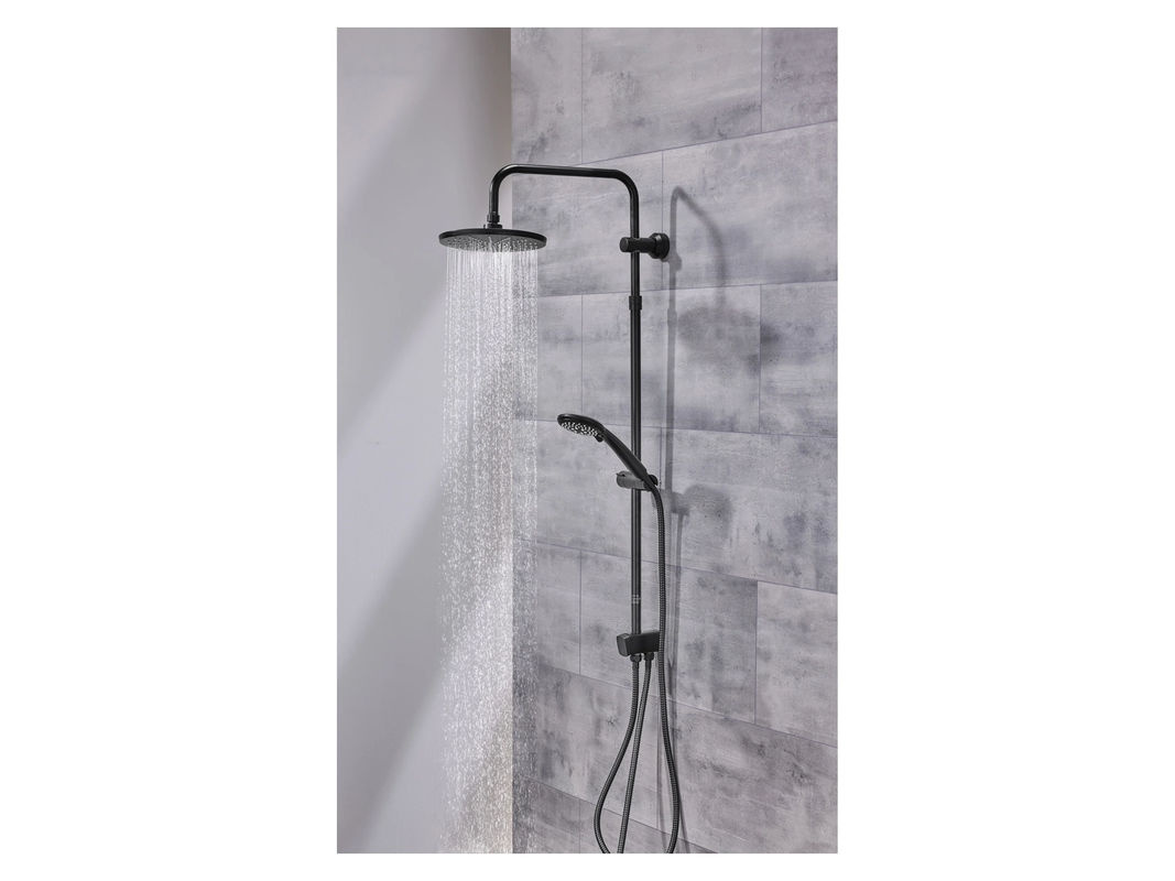 LIVARNO HOME Überkopfbrauseset aus Edelstahl mit Handbrause und Regendusche in Mattschwarz - Bild 3