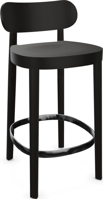 Thonet Barhocker 118 Mh Mht in Schwarz aus Buche gebeizt - Bild 1