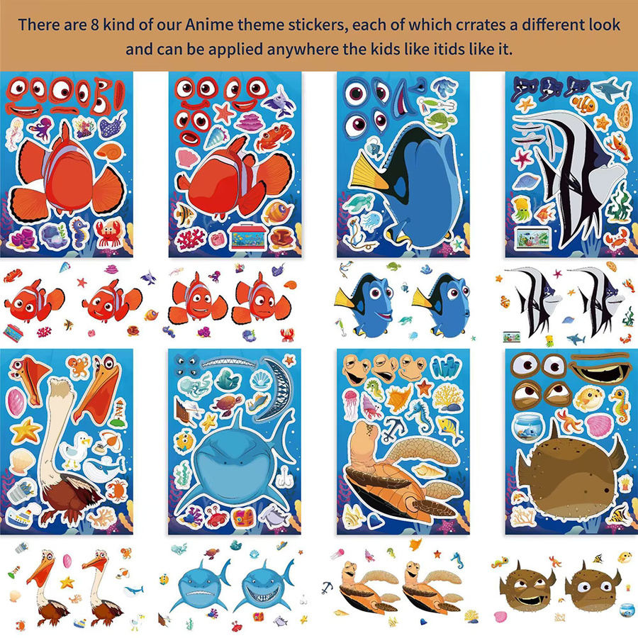 Disney Findet Nemo Cartoon-Puzzle-Aufkleber, 8/16 Blatt - Bild 2