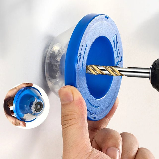 Staubschutz-Aufsatz für elektrische Bohrer zur Staubvermeidung in Orange und Blau - Bild 1