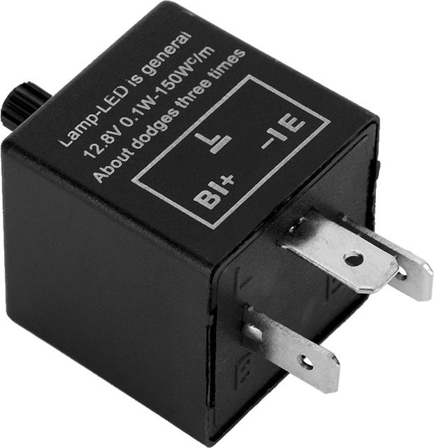 DOACT Einstellbares 12 V 3 Pin LED Blinkrelais in Schwarz für Blinkeranzeigen - Bild 1