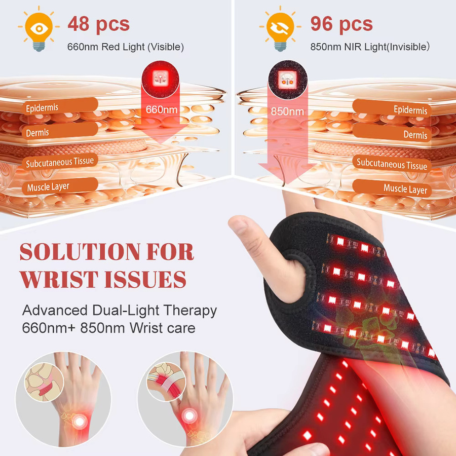 Astarexin Rotlichttherapie-Handgelenkschlaufe, Unisex, Schwarz - Bild 5
