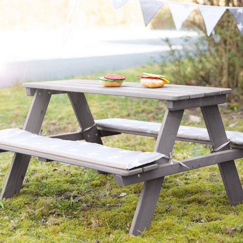 Roba Kindersitzgruppe Picknick for 4 Outdoor Deluxe aus Massivholz in Grau, B/H/T: 89 x 50 x 84,5 cm - Bild 2