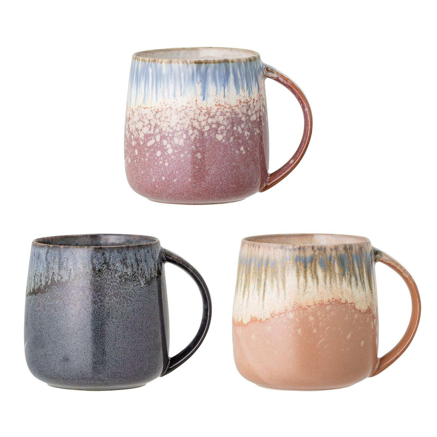 Bloomingville Becher Cloe aus Steingut in Rosa – 3er-Set - Bild 1