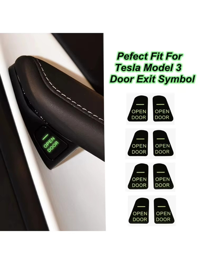Beworth Leuchtende Türknopf-Aufkleber für Tesla Model 3 und Model Y 2023, Zubehör für Armlehne, Fensterheber und Knopfschalter - Bild 6