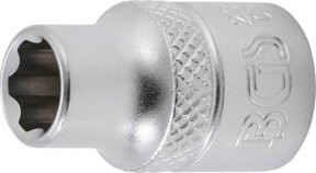 BGS Steckschlüssel-Einsatz Super Lock mit 10 mm 3/8 Zoll Innenvierkant und 8 mm Schlüsselweite in Silber - Bild 1
