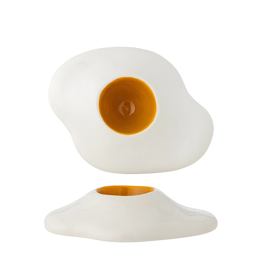 Bloomingville Eierbecher Eggert aus Steingut in Weiß - Bild 1