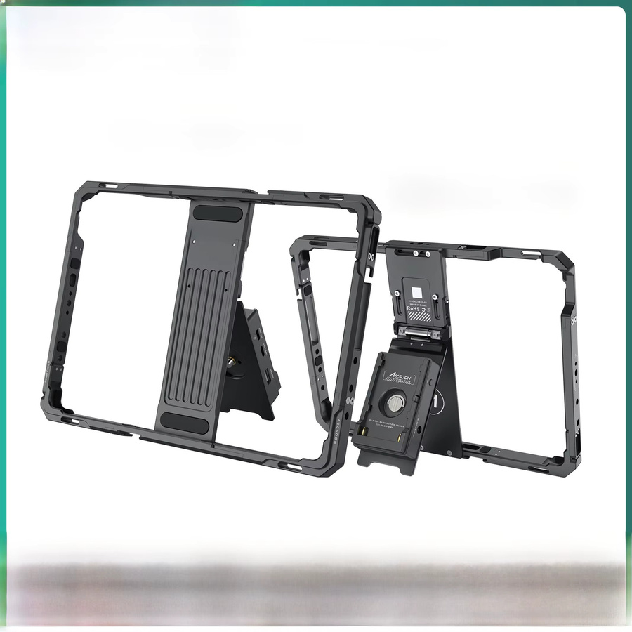 Accsoon IOS iPad Monitor Cage II mit NPF-Batterieplattenadapter für 10–12,9 Zoll, kompatibel mit SeeMo, Schwarz - Bild 1