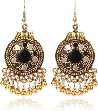 Ohrringe Vintage, schwarz, Damen