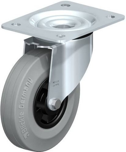 Blickle L-VPP 140R-SG Lenkrolle aus verzinktem Stahl und Kunststoff in Grau und Schwarz mit einem Rad-Durchmesser von 140 mm und einer Tragfähigkeit von max. 115 kg - Bild 1