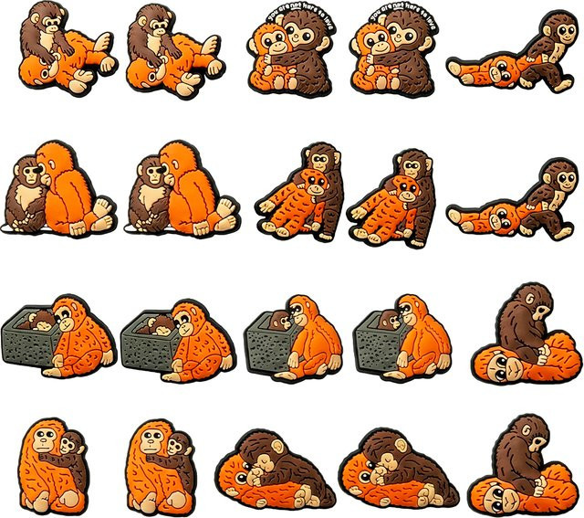 Hot Toys Schuh-Charms, Punch Monkey Cartoon-Serie, PVC, Kinder - Bild 1