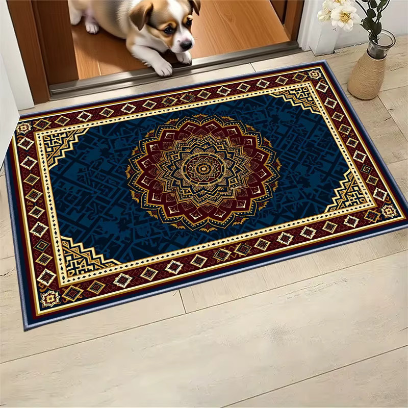 RAKKS Retro Teppich in Blau im orientalischen Design für Wohnzimmer, Schlafzimmer und Küche - Bild 5