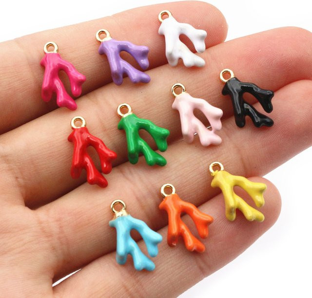 Wadsfred Charms Anhänger, 3D Emaille Koralle, Legierung Metall, Bunt - Bild 1
