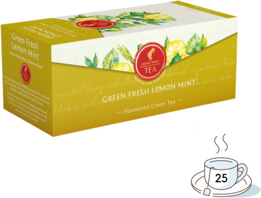 Julius Meinl Tee Green Fresh Lemon Mint, Grüner Tee, Teebeutel, 25 Stück - Bild 1