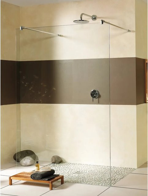 Breuer Walk-In Entra Freistehende Duschwand aus Klarglas in Chrom, Breite: 140 cm - Bild 1