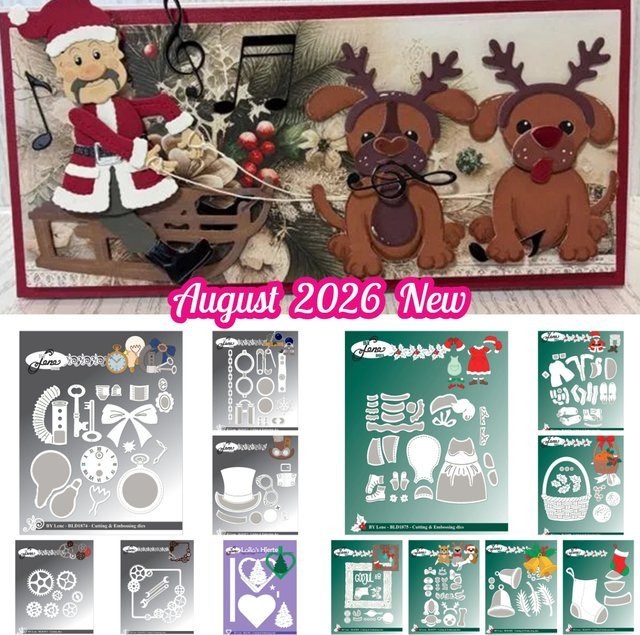 Lene August 2026 13-teiliges Stanzformen-Set Weihnachten Steampunk in Silber aus Metall für Scrapbooking und Basteldekoration - Bild 1