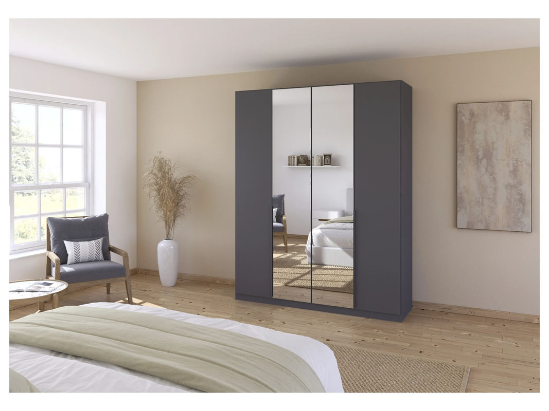RAUCH Drehtürenschrank Alabama mit Spiegel in Graumetallic und Beige, B/H: 181 x 210 cm - Bild 2