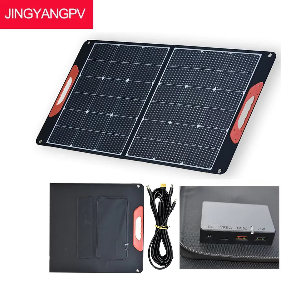 JINGYANGPV 100W Faltbares Solarpanel in Schwarz, Wasserdichtes Tragbares Solarladegerät für Camping, Wohnmobil und Outdoor - Bild 8
