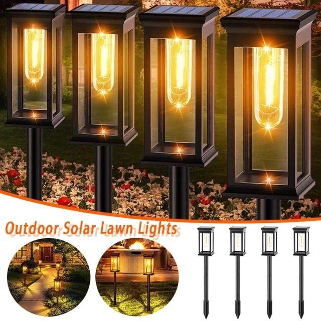 ZTree Solar-LED-Außenbeleuchtung mit warmweißem Licht, IP65 wasserdicht, Solar-Landschaftsbeleuchtung für Garten und Hof - Bild 1