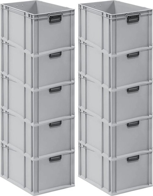 PROREGAL Spar Set 10x Eurobox Nextgen Portable Duo Transportbehälter Grau H x B x T: 32 x 40 x 60 cm - Bild 1